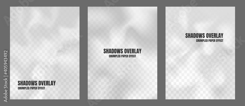 Vector illustration. Shadows overlay. Crumpled paper. Minimalist template. 3d effect. Design elements for posters, book covers, leaflet.
