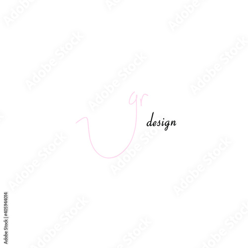 gr initial logo design white background