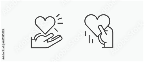 Charity Silhouette  Donation and Peace Icons. Love and Protection Symbol. Vector Illustration