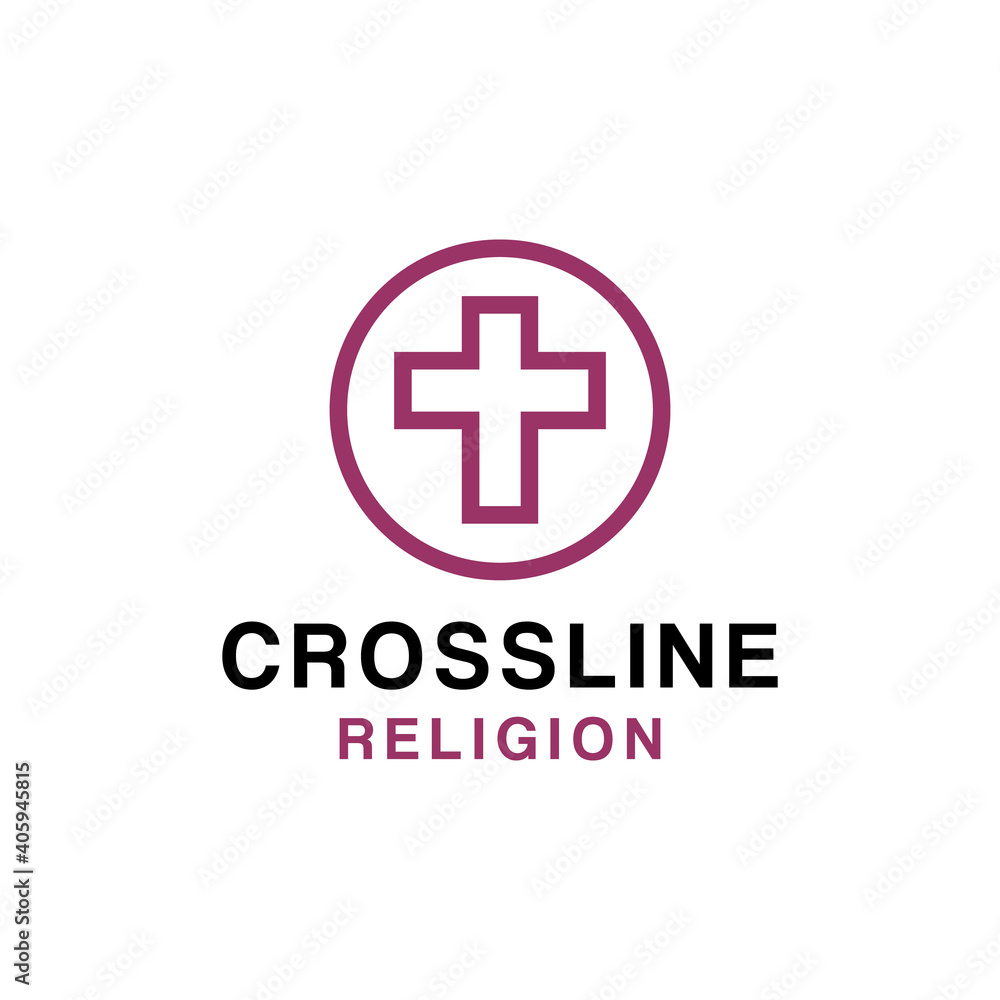 cross vector logo with outline style for church cross vector logo with outline style for church