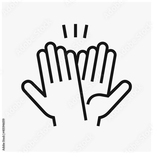 High five or high 5 hand gesture line icon. Vector illustration for apps and websites