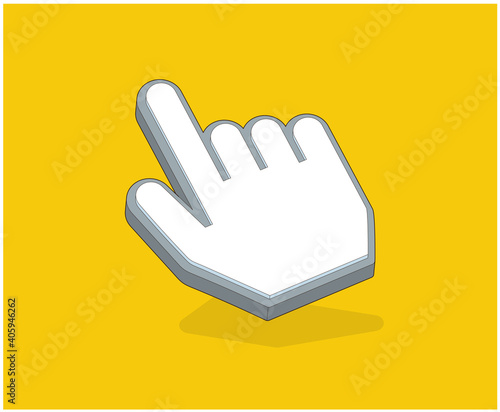 Hand cursor isometric icon isolated on  background. Hand cursor vector illustration in modern design style for web site and mobile app. Vector illustration. EPS10.