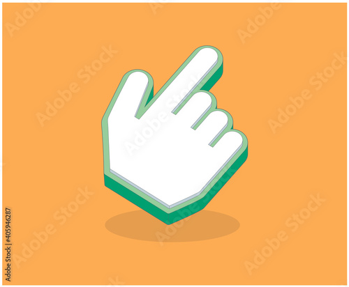 Hand cursor isometric icon isolated on  background. Hand cursor vector illustration in modern design style for web site and mobile app. Vector illustration. EPS10.