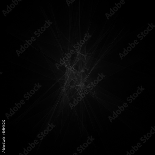 Abstract white fractal on black background
