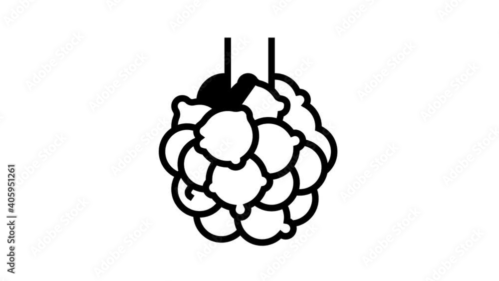 bronchiectasis lungs disease animated black icon. bronchiectasis lungs