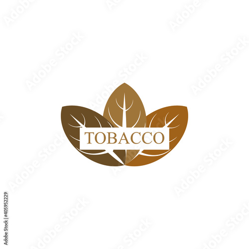 Tobacco leaves vector logo icon template design. Flat Tobacco leaves symbol is isolated on a white background