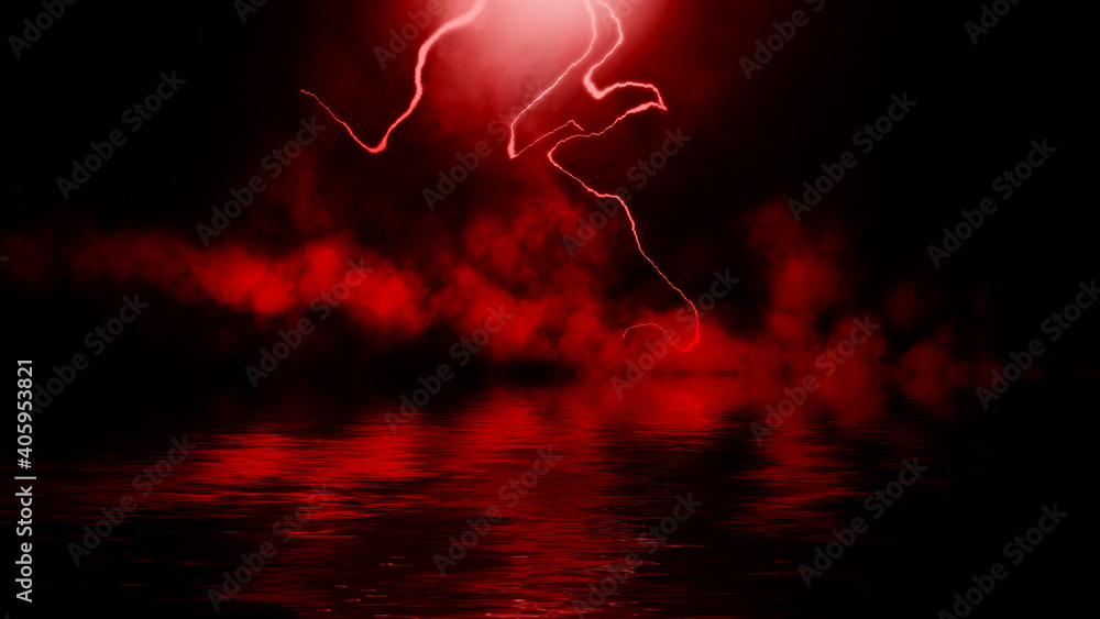 Abstract Lightning Red