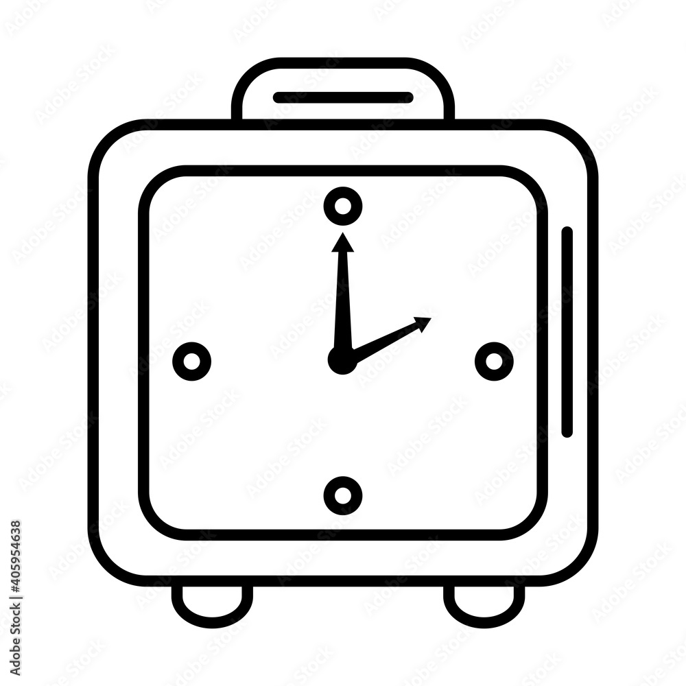 time clock watch analog alarm square form line style icon vector illustration design time clock watch analog alarm square form line style icon vector illustration design