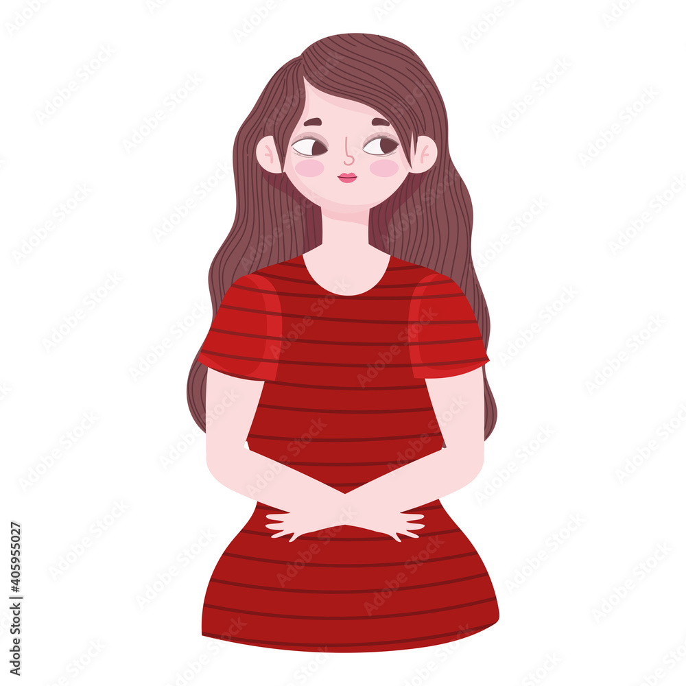 portrait brunette woman character in cartoon style portrait brunette woman character in cartoon style