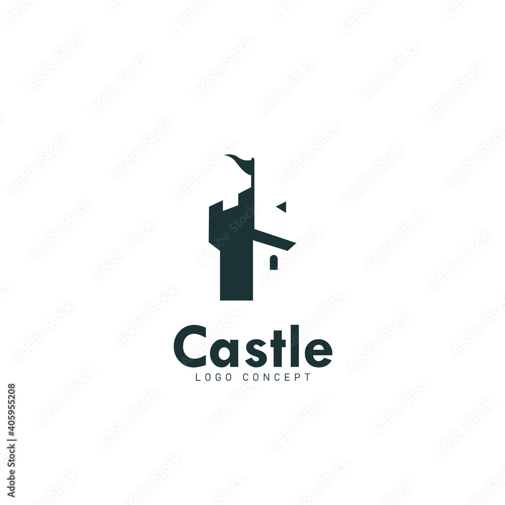 Castle Logo Design Template Flat Style Vector