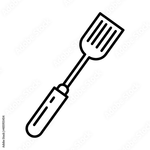 spatula cutlery kitchen utensil line style icon vector illustration design