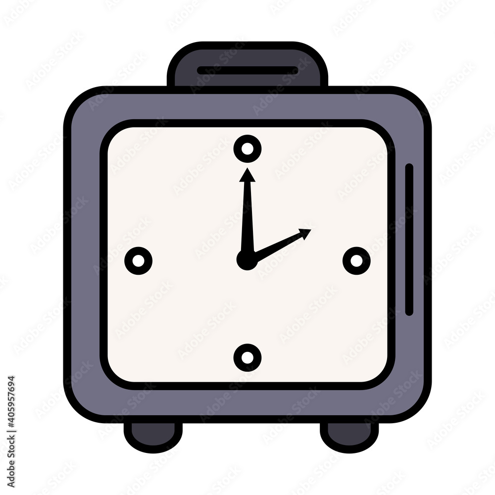 time clock watch analog alarm square form line and fill style icon vector illustration design time clock watch analog alarm square form line and fill style icon vector illustration design