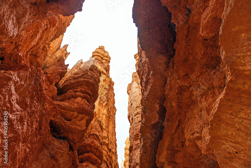 Hoodoo sandstone rock formation, Bryce Canyon, Utah, USA (United States of America).