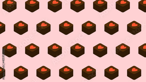 valentine's day 
chocolate, love, heart pattern background
