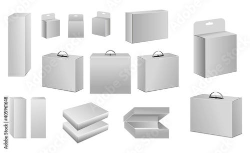 set of package box template or box product packaging template concept. eps 10 vector, easy to modify