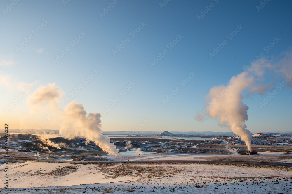 Bjarnarflag geothermal area near lake Myvatn in Iceland