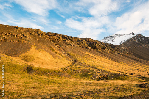 Mountainous landscape of Hornafjordur in Iceland