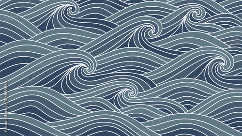 Traditional Japanese wave pattern background vector.  luxury line arts for prints, fabric, poster and wallpaper.
