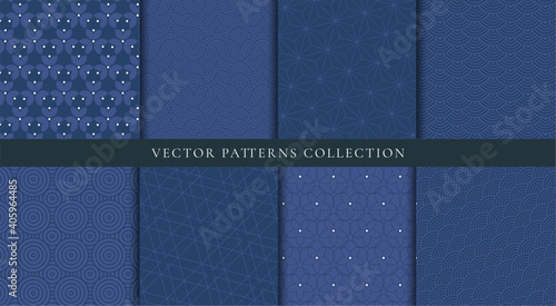Japanese patterns vector. Creative geometric shape and ornamental vector patterns and swatches. Design for fabric , wallpaper, banners, prints and wall arts.