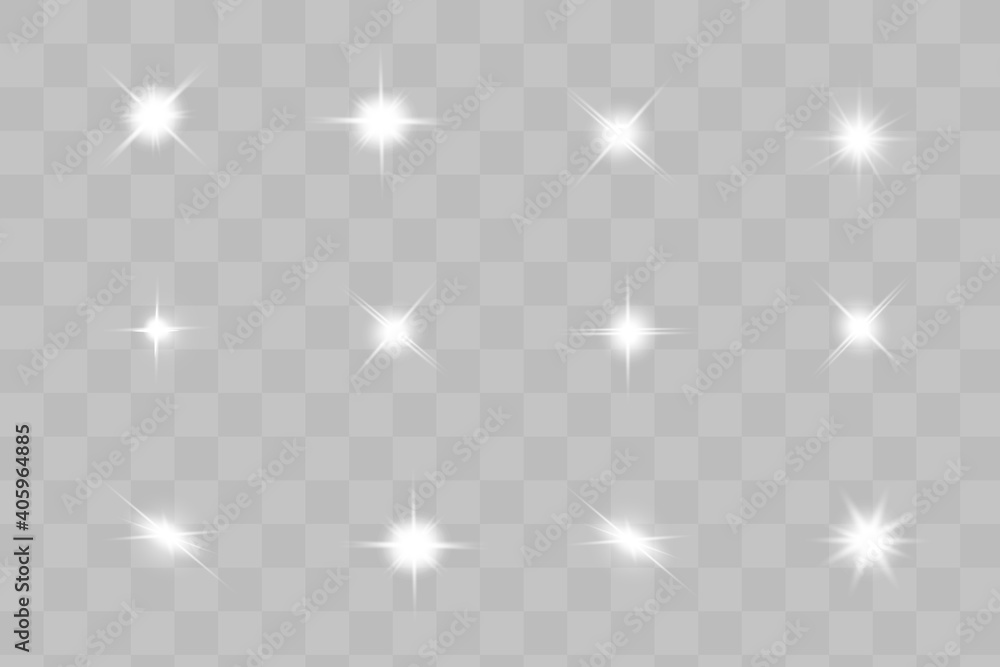 Glowing White Light effect. Vector illustration Glowing White Light effect. Vector illustration