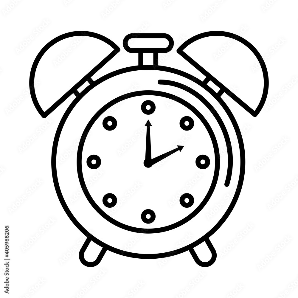 alarm clock watch line style icon vector illustration design alarm clock watch line style icon vector illustration design
