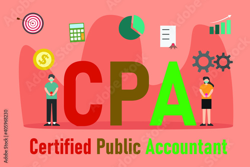 Certified Public Accountant CPA 2D flat vector concept for banner, website, illustration, landing page, flyer, etc