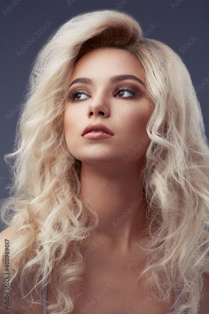 Fototapeta premium Beautiful woman with long pretty hair