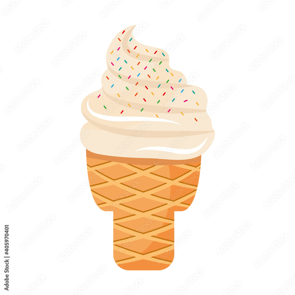 sweet delicious ice cream with chips colors in cone vector illustration design sweet delicious ice cream with chips colors in cone vector illustration design
