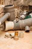 replacement of water supply and sewerage. Repair in the bathroom. Old pipes and new details of communications