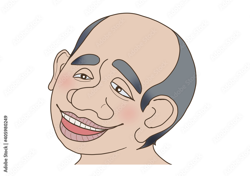 Fototapeta premium 笑顔の高齢者のカラーイラスト