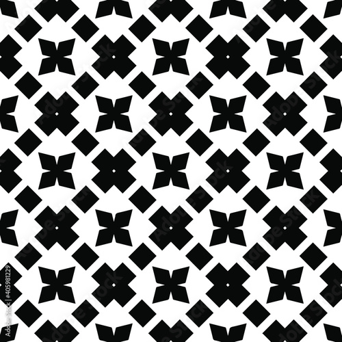 Black and white texture. Abstract seamless geometric pattern. 