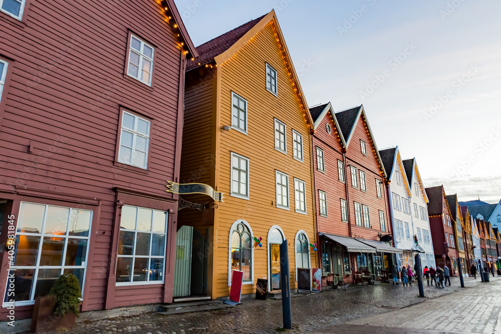 Fototapeta premium ブリッゲン ベルゲンの倉庫群