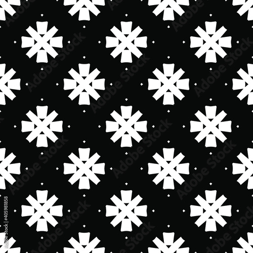 Black and white texture. Abstract seamless geometric pattern. 