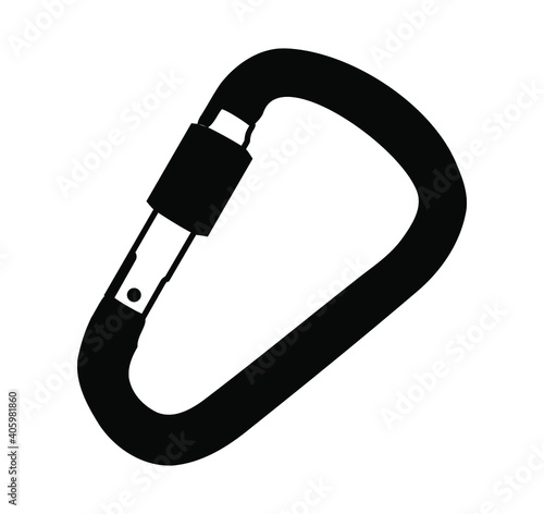 carabiner climbing safety equipment vector isolated on whitie