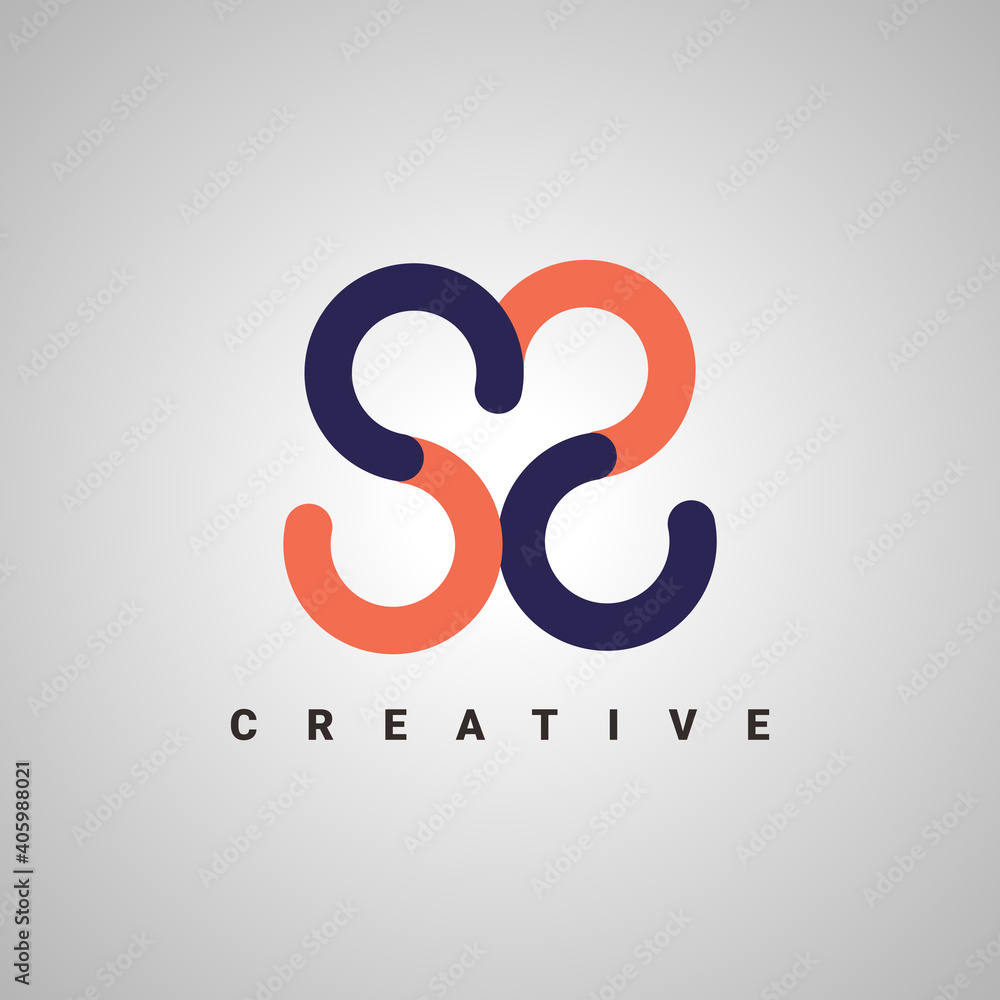 Fototapeta premium letter s and love logo design template