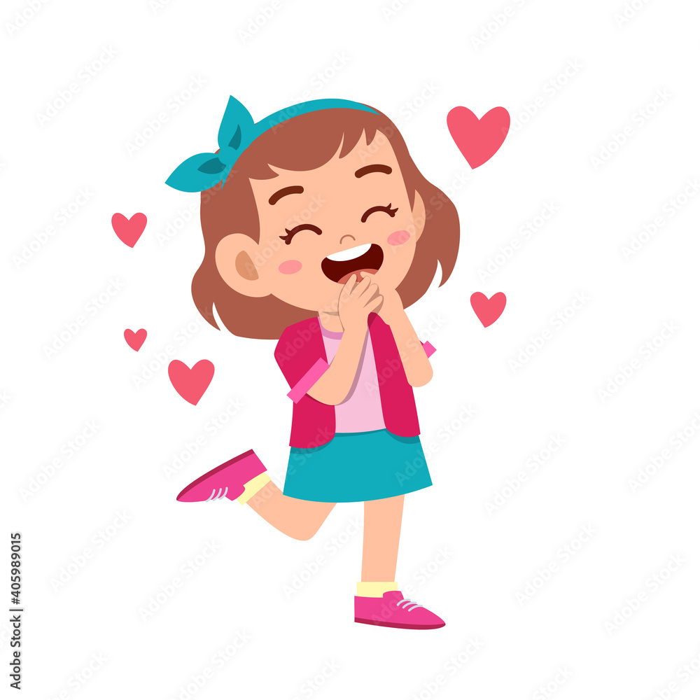 cute kid teen girl show facial expression cute kid teen girl show facial expression