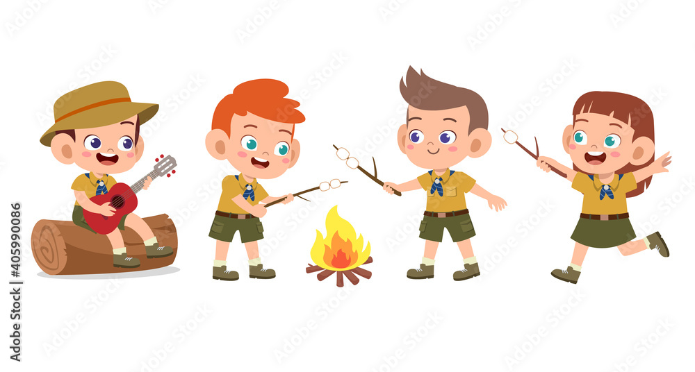 happy cute kids summer camp holiday set happy cute kids summer camp holiday set