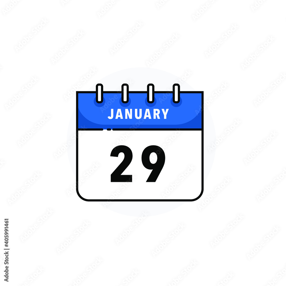 January 29 - Calendar Icon With Flat Design Concept - Vector Illustration January 29 - Calendar Icon With Flat Design Concept - Vector Illustration
