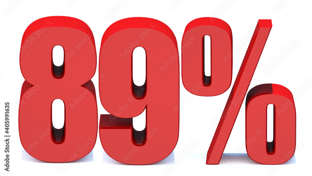  89 Percent off 3d Sign on White Background, Special Offer 89% Discount Tag, Sale Up to 89 Percent Off,big offer, Sale, Special Offer Label, Sticker, Tag, Banner, Advertising, offer Icon