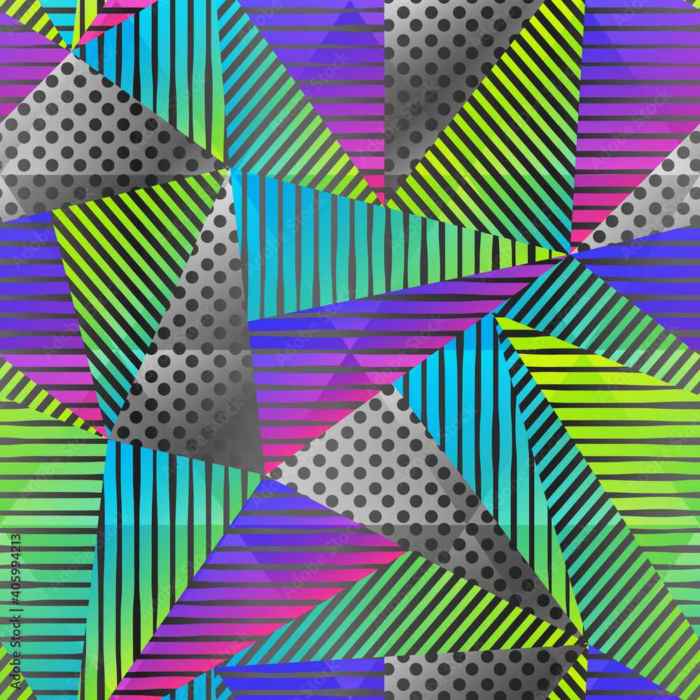 Obraz premium Colored triangle seamless pattern.