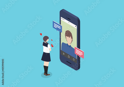 女子高生のバーチャル恋愛