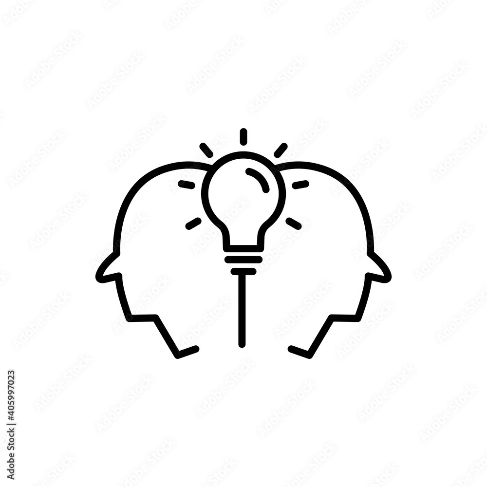 Head line icon with light bulb. Concept of new idea. Idea generation process. simple design editable. Design template vector Head line icon with light bulb. Concept of new idea. Idea generation process. simple design editable. Design template vector