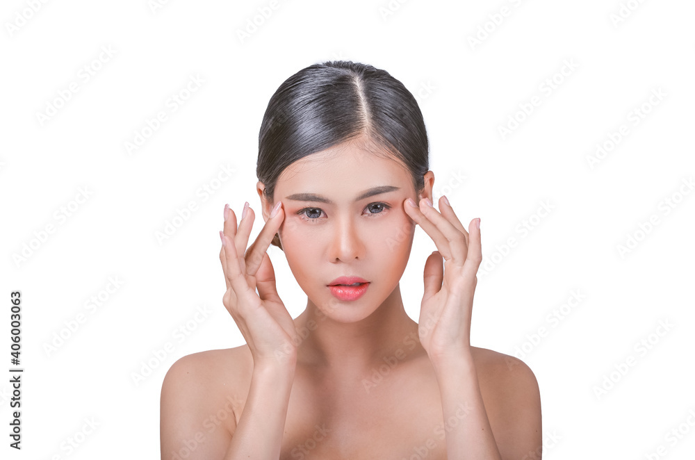 Beauty Spa Woman with perfect skin Portrait. Asian beautiful woman skin makeup young model, on studio Beauty Spa Woman with perfect skin Portrait. Asian beautiful woman skin makeup young model, on studio
