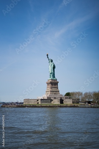 Liberty Island with New York Cityscape in the background, Statue of Liberty