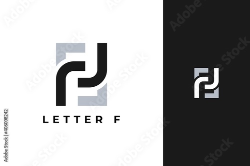 simple letter ff logo. geometrical ambigram vector.