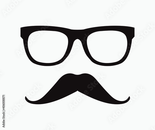 Glasses with moustache graphic trendy vector design.