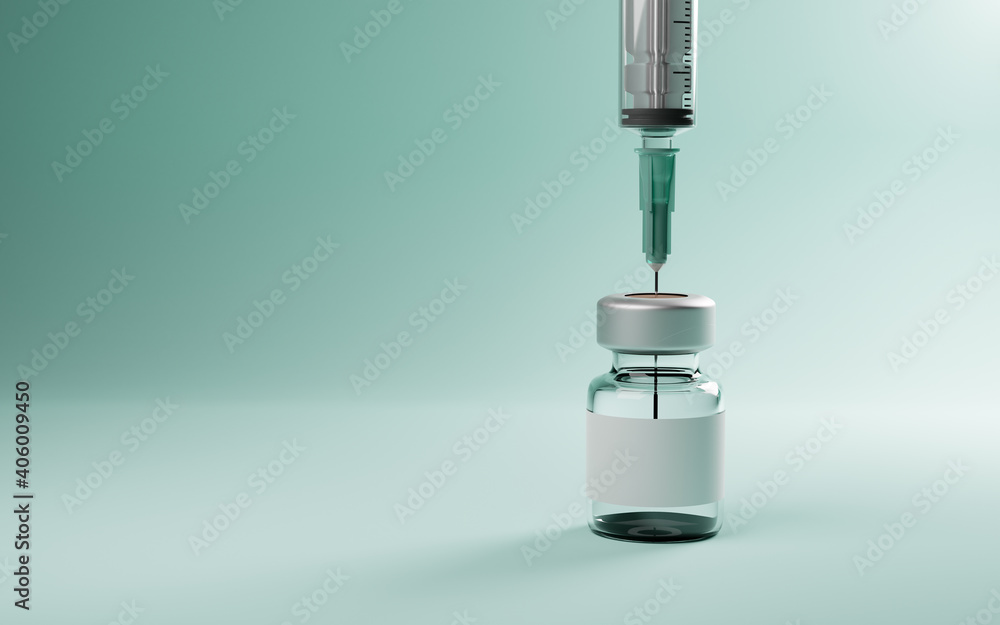 Syringe is taking the covid-19 vaccine. Copy black green space. Syringe is taking the covid-19 vaccine. Copy black green space.