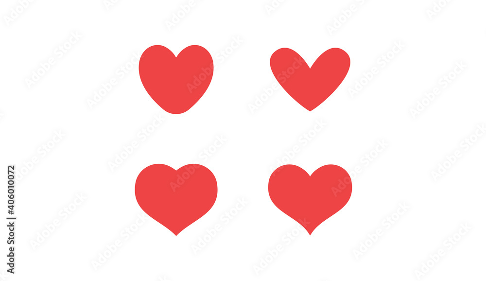 Heart icon collection. Valentine's day symbol. Hearts vector set.