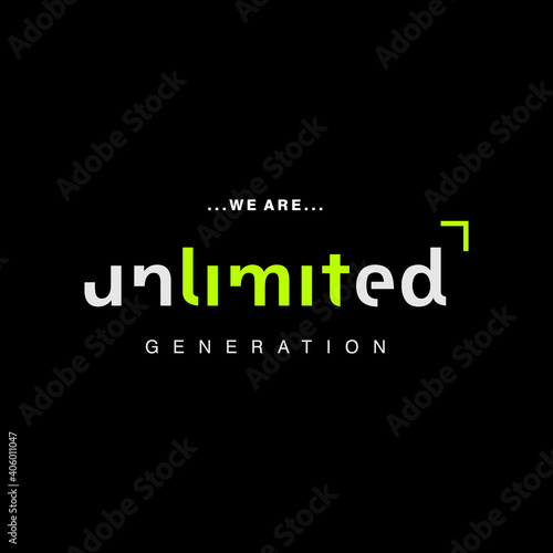 we are unlimited typography graphic design, for t-shirt prints, vector illustration
 photo