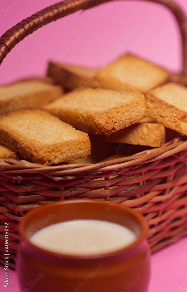 rusk with Indian mud tea cup Stock Photo Adobe Stock